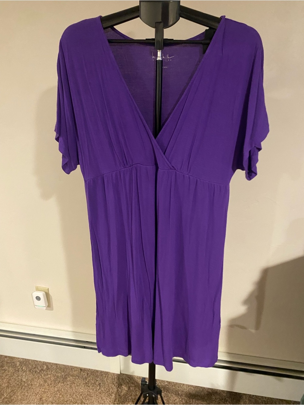 Women's Deep V-Neck Purple Dress